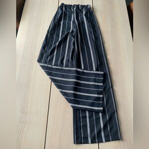 Bershka Wide Leg Striped Trousers small, ladies small striped dress pants